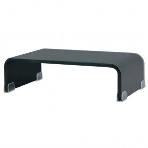 vidaXL Soporte Para Tv/elevador Monitor Cristal Negro 40x25x11 Cm