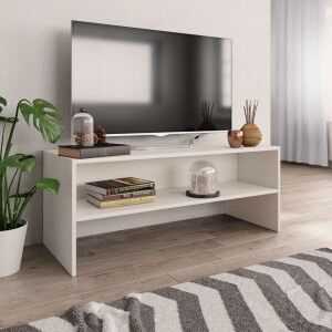 vidaXL Mueble Para Tv Madera Contrachapada Blanco 100x40x40 Cm