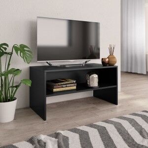 vidaXL Mueble Para Tv Madera Contrachapada Negro 80x40x40 Cm