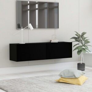 vidaXL Mueble Pared Tv Madera Contrachapada Negro 120x30x30 Cm