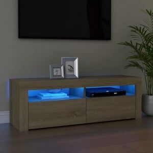 vidaXL Mueble De Tv Con Luces Led Roble Sonoma 120x35x40 Cm