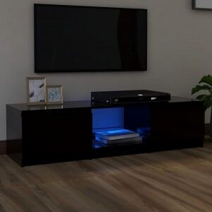 vidaXL Mueble Para Tv Con Luces Led Negro 140x40x35.5 Cm