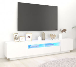 vidaXL Mueble Para Tv Con Luces Led Blanco 200x35x40 Cm