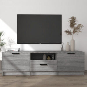 vidaXL Mueble De Tv Madera Contrachapada Gris Sonoma 140x35x40 Cm