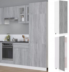 vidaXL Armario Para Frigorífico Madera Gris Sonoma 60x57x207 Cm