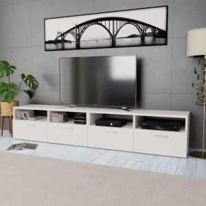 vidaXL Mueble Para Tv De Madera Contrachapada 2 Unidades Blanco