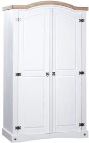 vidaXL Armario Madera De Pino Mexicano Estilo Corona Blanco 2 Puertas