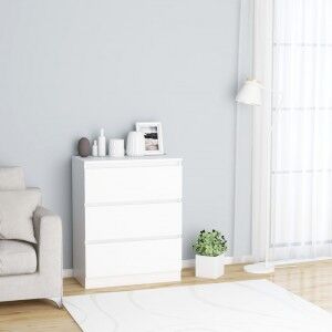 vidaXL Aparador De Madera Contrachapada Blanco 60x35x76 Cm