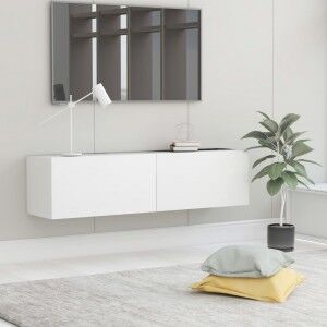 vidaXL Mueble Para Tv De Aglomerado Blanco 120x30x30 Cm