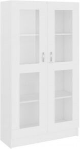 vidaXL Vitrina De Madera Contrachapada Blanco 82.5x30.5x150 Cm