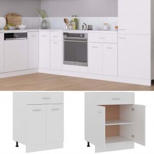 vidaXL Armario Inferior Cajón Cocina Contrachapada Blanco 60x46x81.5cm