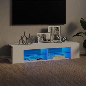 vidaXL Mueble De Tv Con Luces Led Blanco 135x39x30 Cm