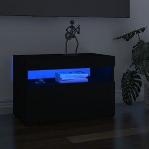 vidaXL Mueble De Tv Con Luces Led Negro 60x35x40 Cm