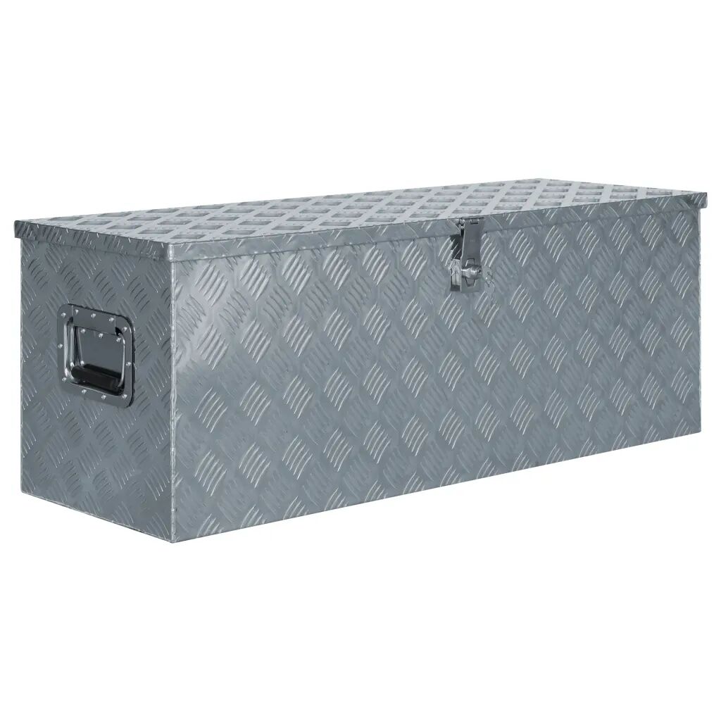 vidaXL Caja de aluminio 110,5x38,5x40 cm plateada