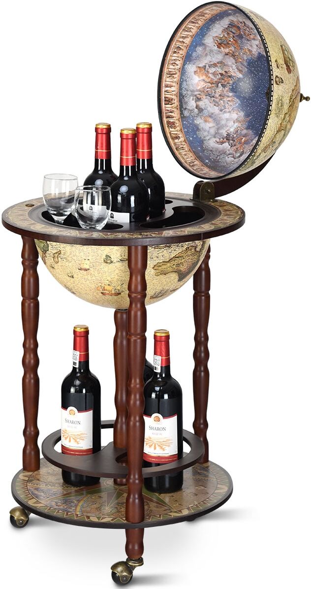 Costway Barra de globo con ruedas Soporte de licor móvil Diseño innovador y práctico 88 x 45 x 45 cm