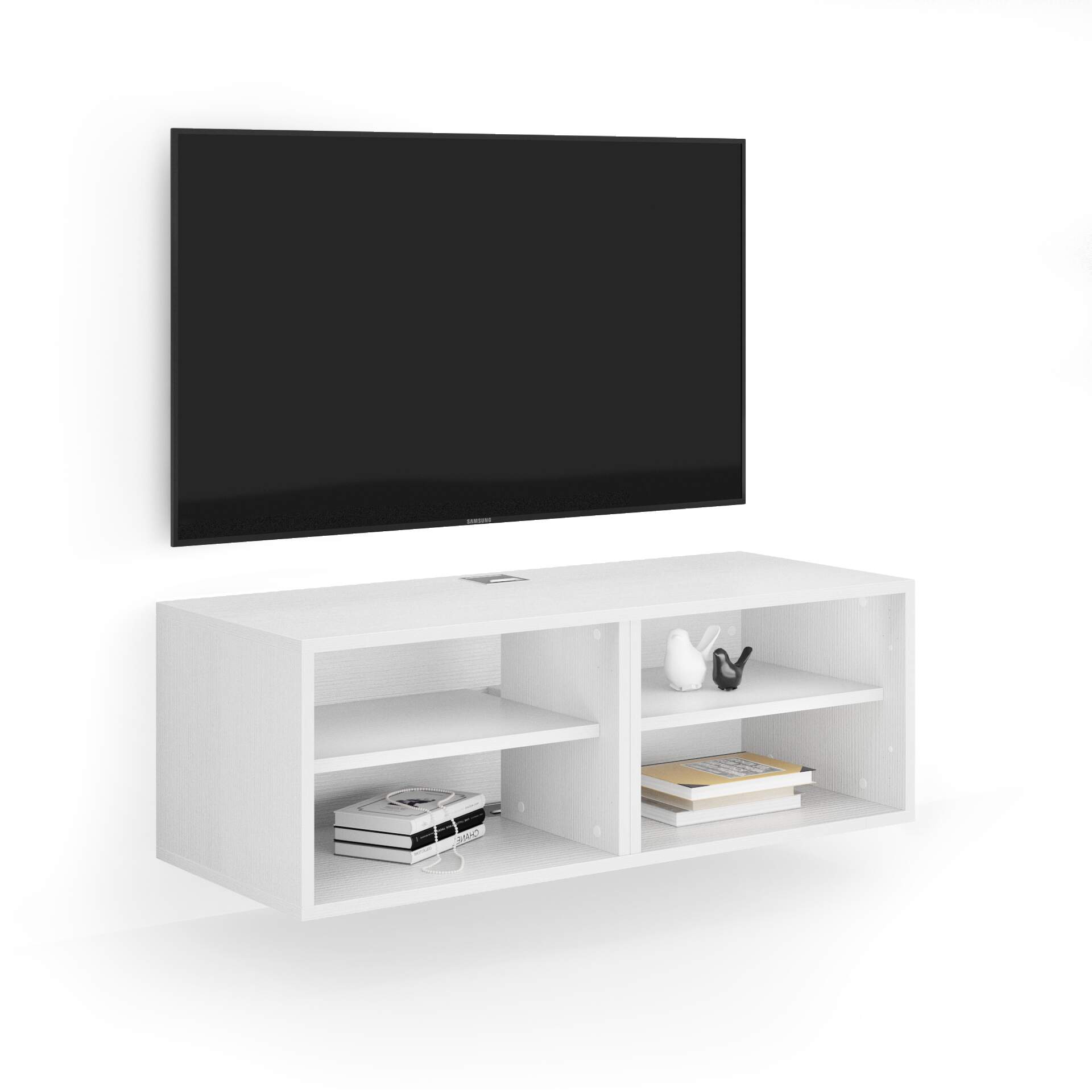Mobili Fiver Mueble TV suspendido X, color fresno blanco
