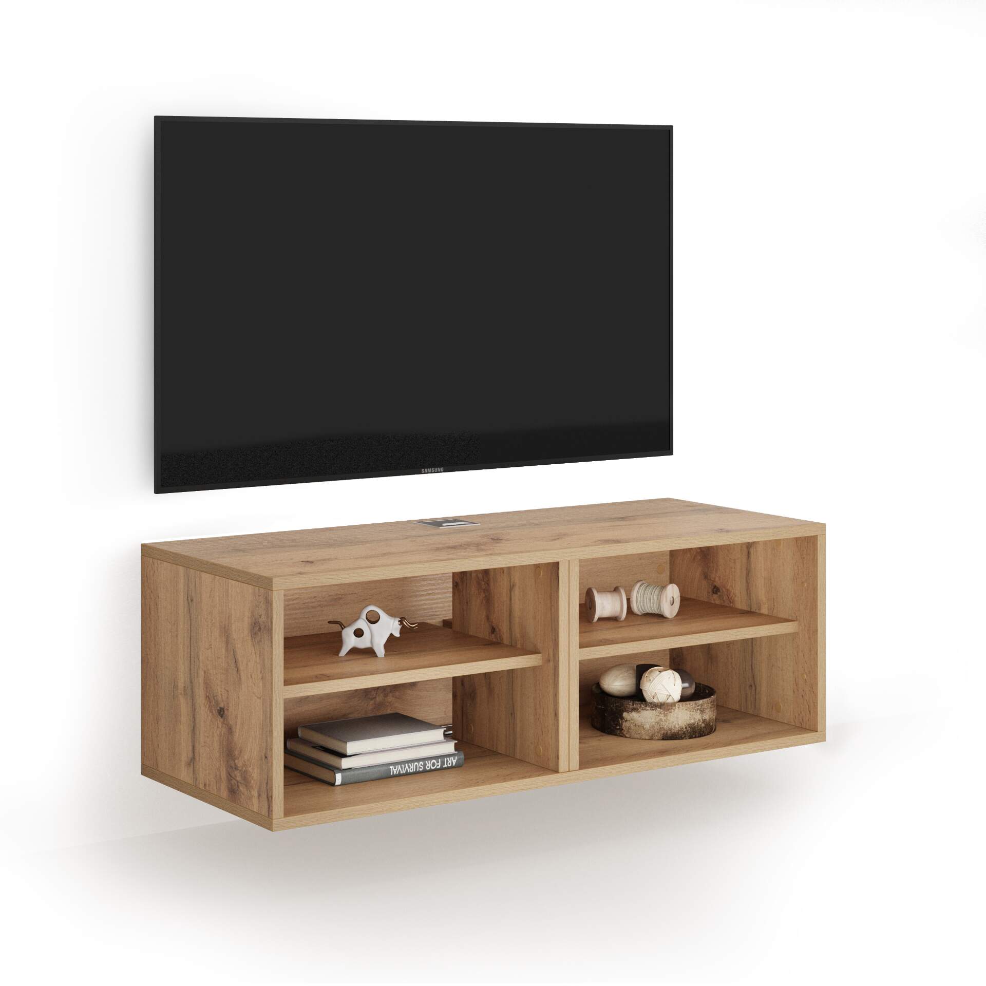 Mobili Fiver Mueble TV suspendido X, color madera rústica