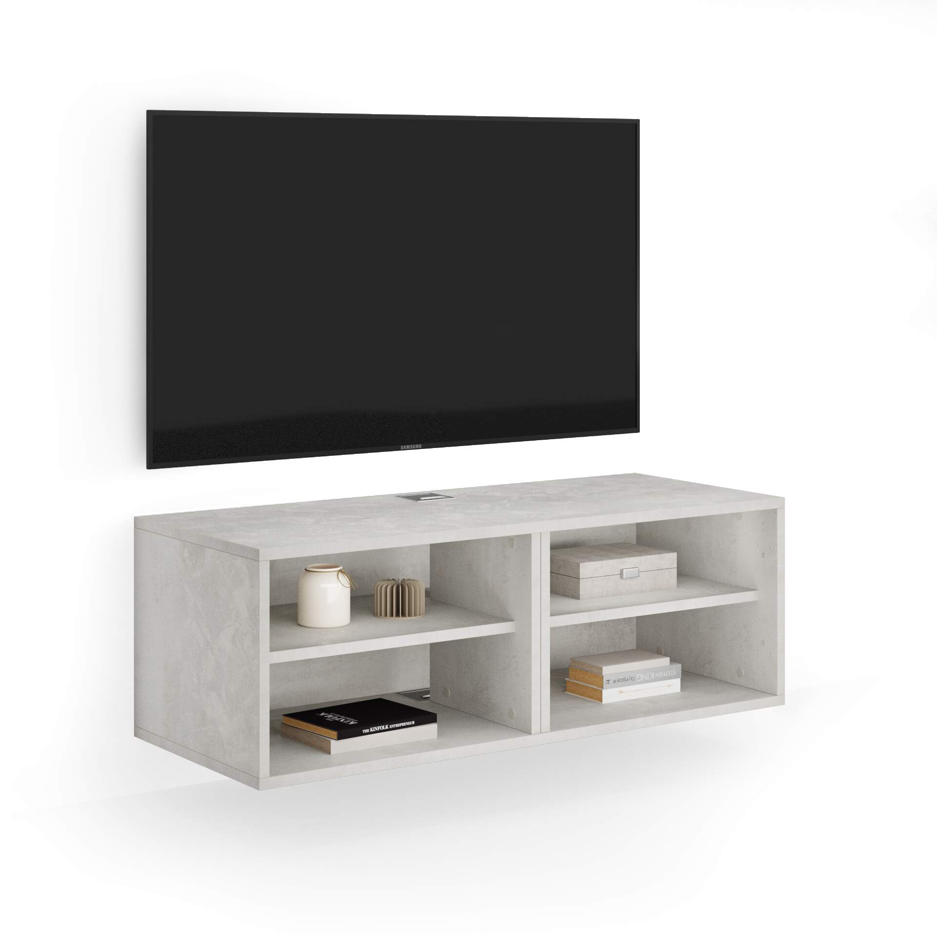 Mobili Fiver Mueble TV suspendido X, color cemento gris