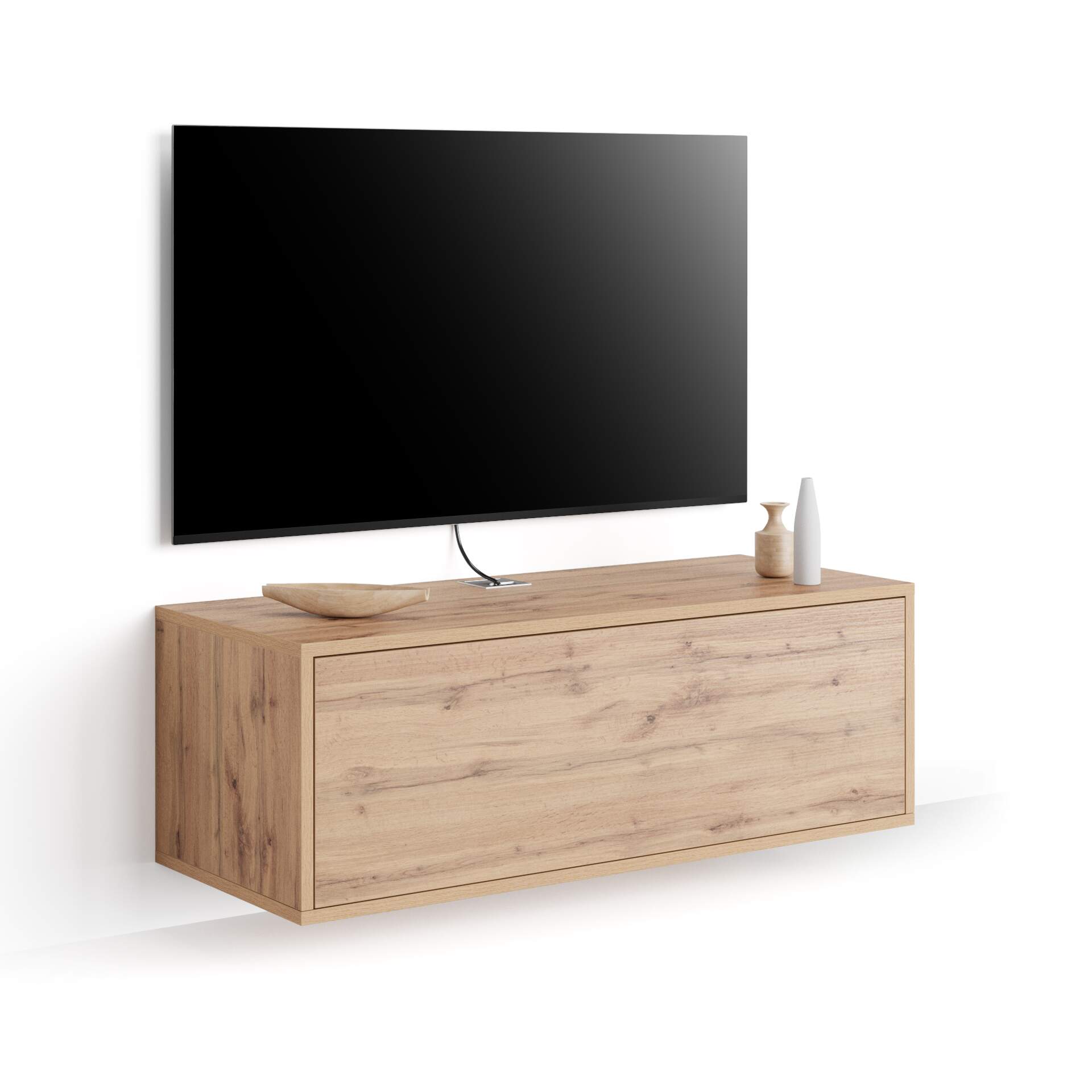 Mobili Fiver Mueble TV suspendido Iacopo con cajón, color madera rústica