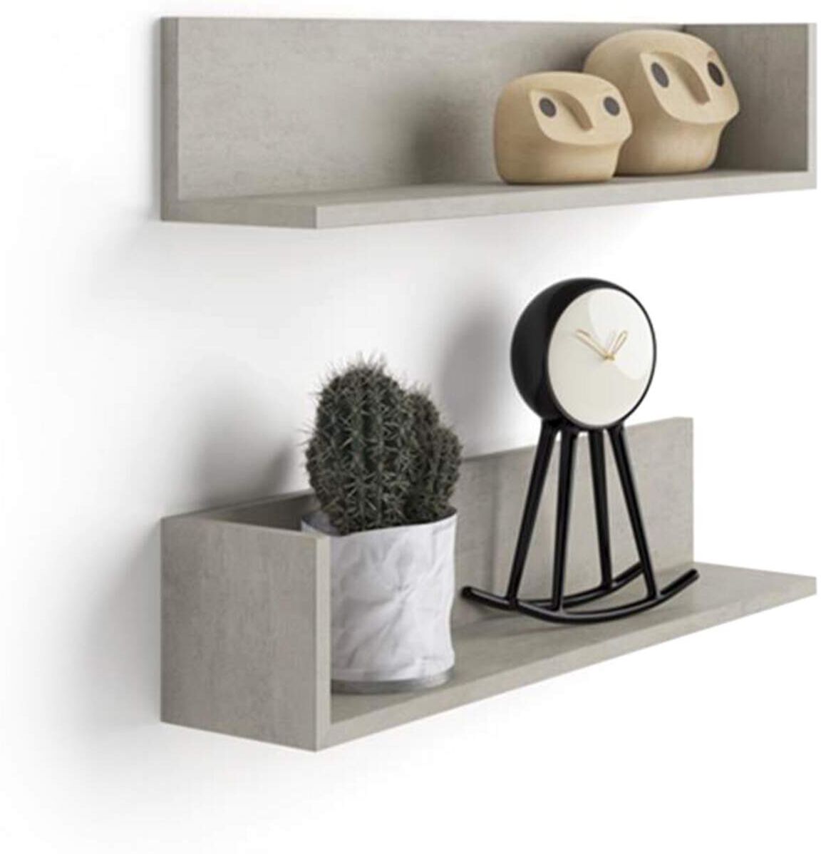 Mobili Fiver Par de estantes Luxury de MDF, color Cemento gris