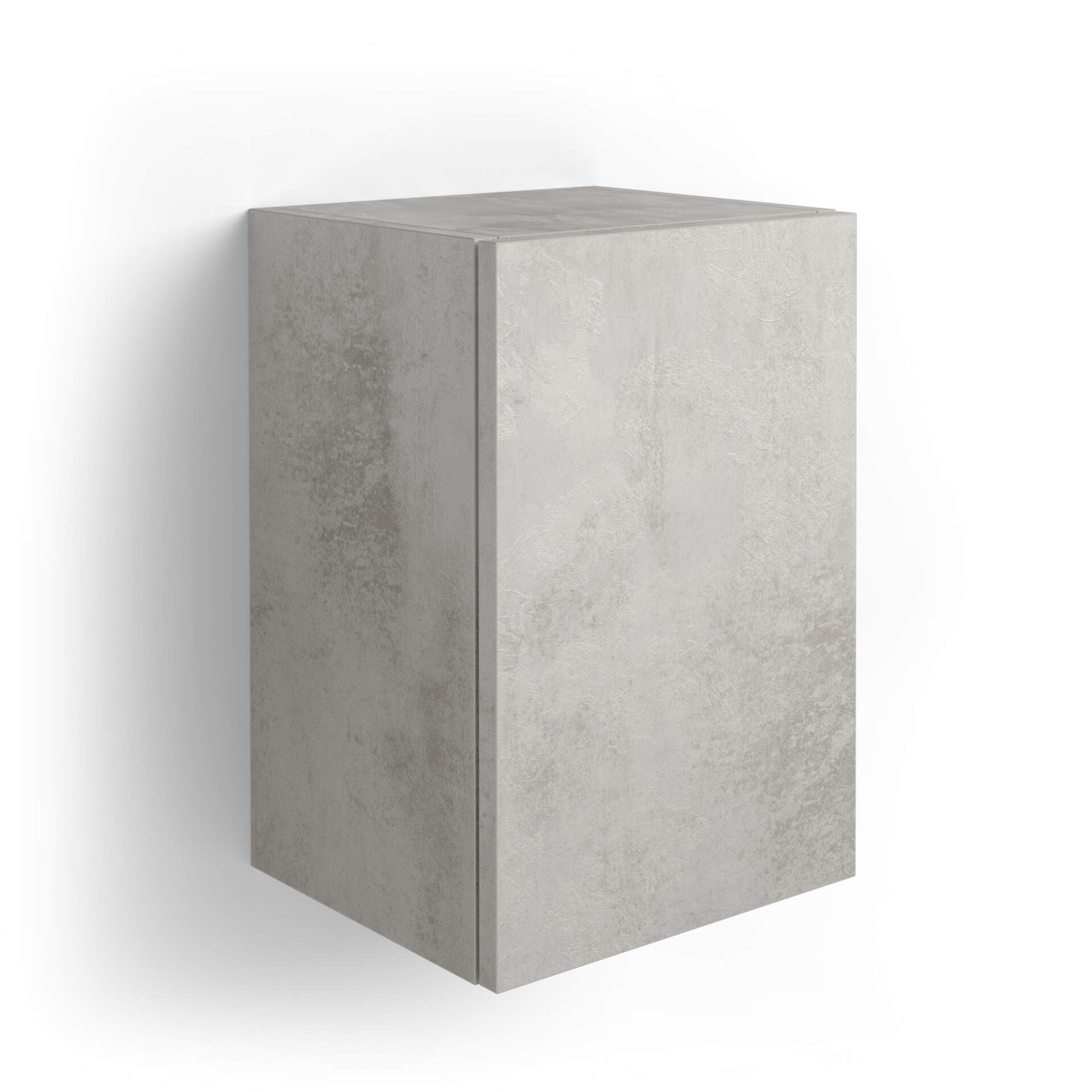 Mobili Fiver Estante de pared en forma de cubo con puerta Iacopo, color Cemento gris