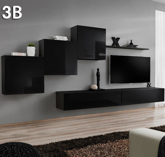 Conjunto de muebles Berit 3B negro (3,3m)