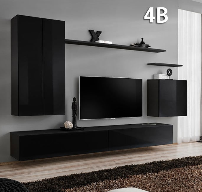 Conjunto de muebles Berit 4B negro (2,7m)