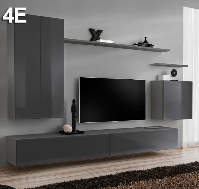 Conjunto de muebles Berit 4E gris (2,7m)