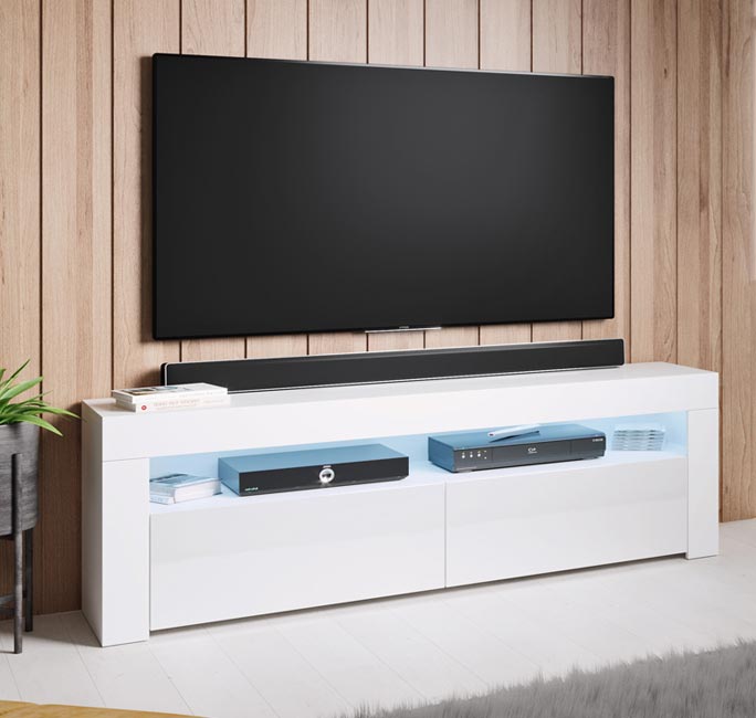 Mueble TV modelo Aker (140x50,5cm) color blanco