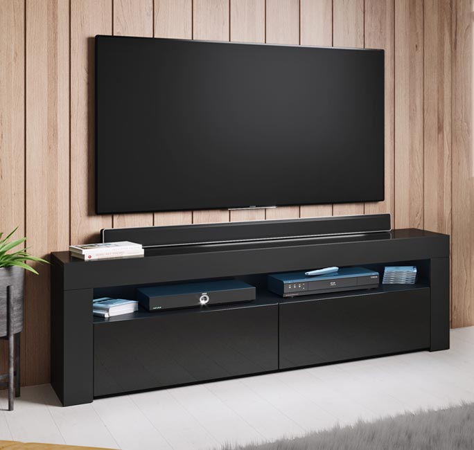 Mueble TV modelo Aker (140x50,5cm) color negro