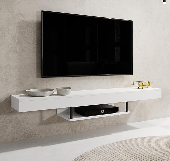 Mueble TV Aydin en color blanco