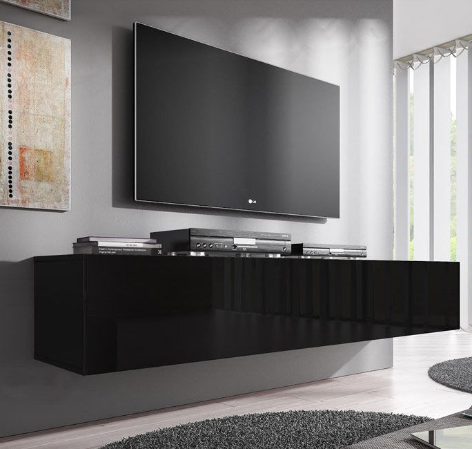 Mueble TV modelo Nora H2 (160 cm) en color negro