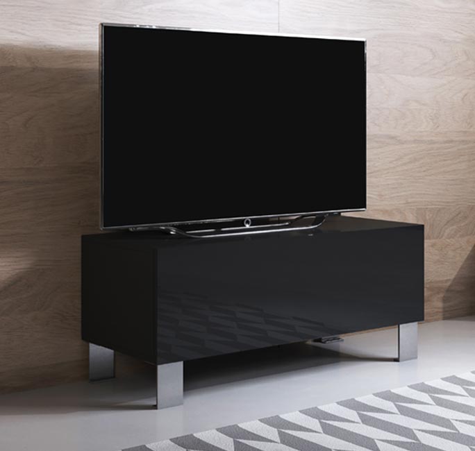 Mueble TV modelo Luke H1 (100x42cm) color negro con patas de aluminio