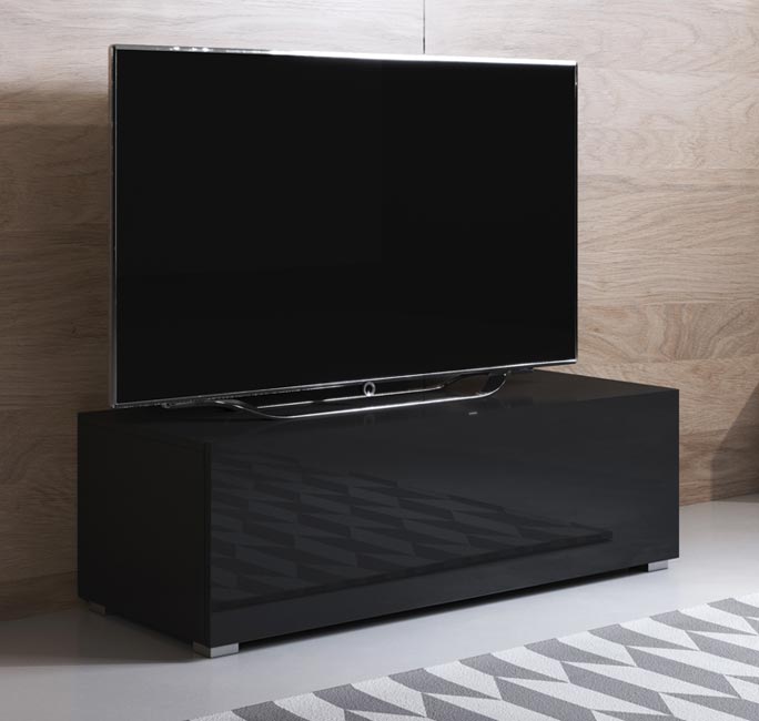 Mueble TV modelo Luke H1 (100x32cm) color negro con patas estándar