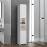 ECD-Germany ML Design kylpyhuone kaappi valkoinen, 30x190x30 cm, kylpyhuone kaappi, kylpyhuone kaappi, jossa on 6 lokeroa ja 2 ovea, runsaasti säilytystilaa
