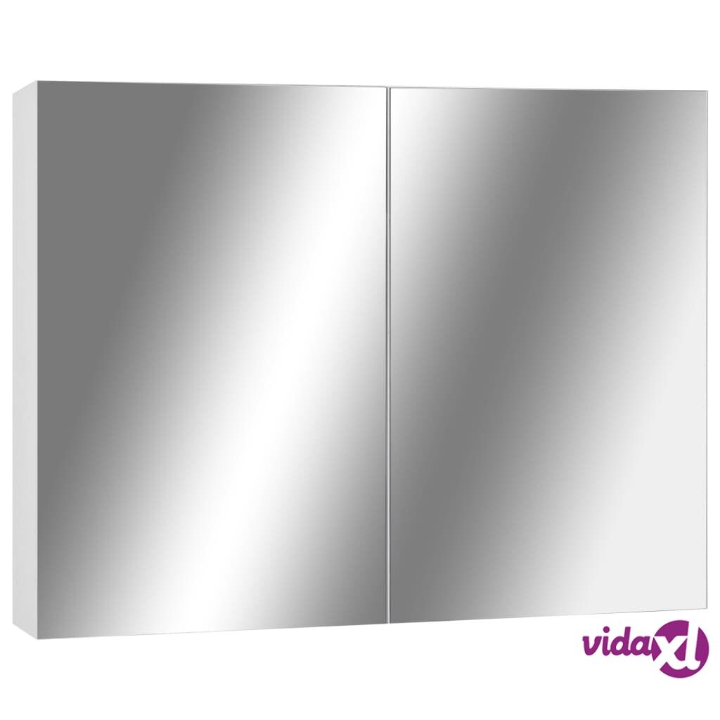 vidaXL Kylpyhuoneen peilikaappi valkoinen 80x15x60 cm MDF