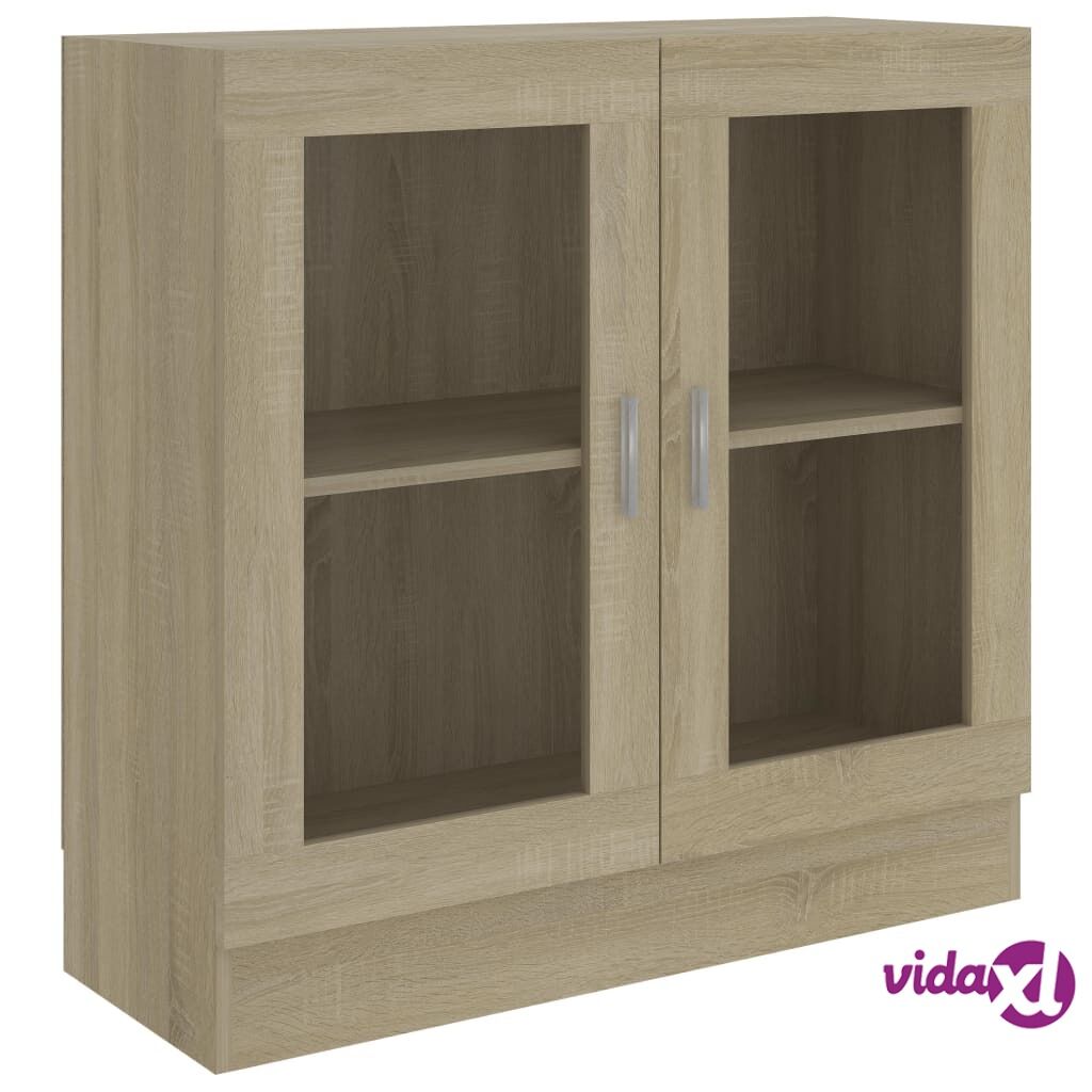 vidaXL Vitriinikaappi Sonoma-tammi 82,5x30,5x80 cm lastulevy