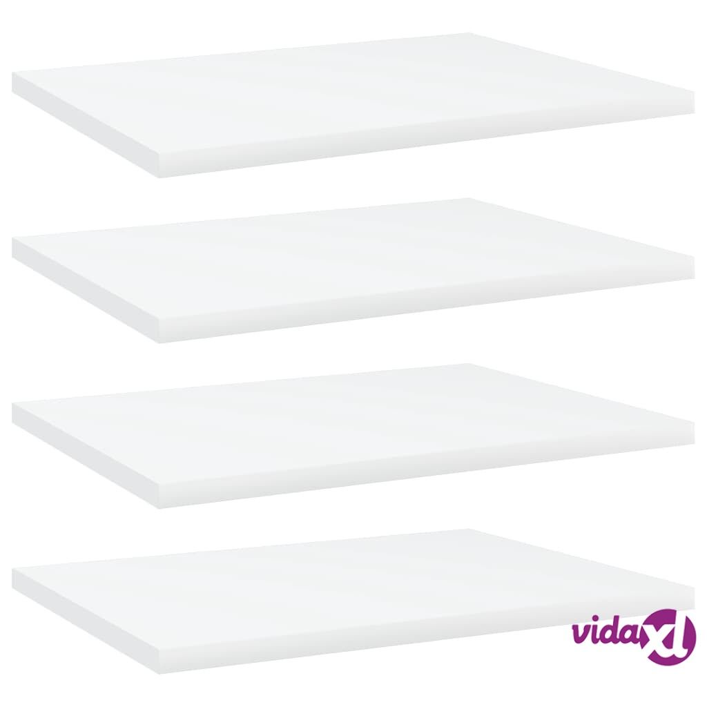 vidaXL Kirjahyllytasot 4 kpl valkoinen 40x30x1,5 cm lastulevy