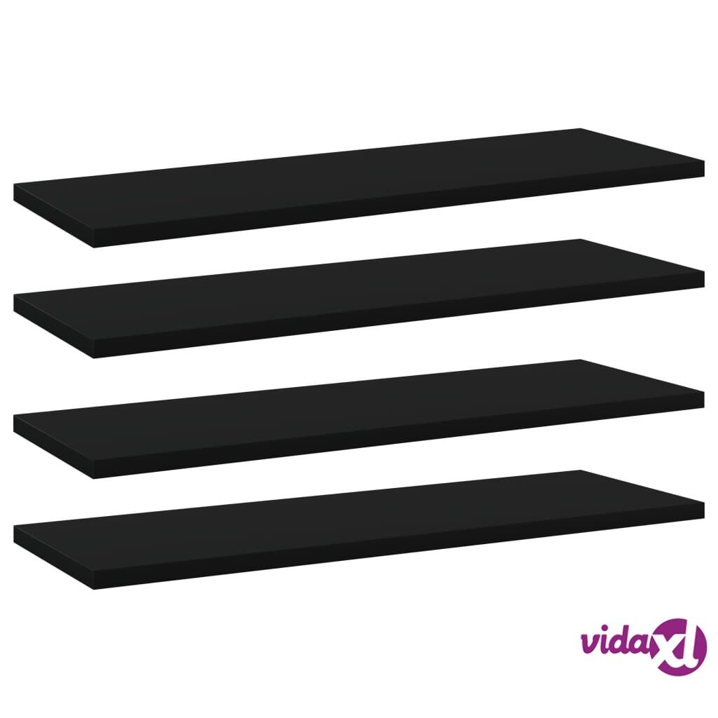 vidaXL Kirjahyllytasot 4 kpl musta 60x20x1,5 cm lastulevy