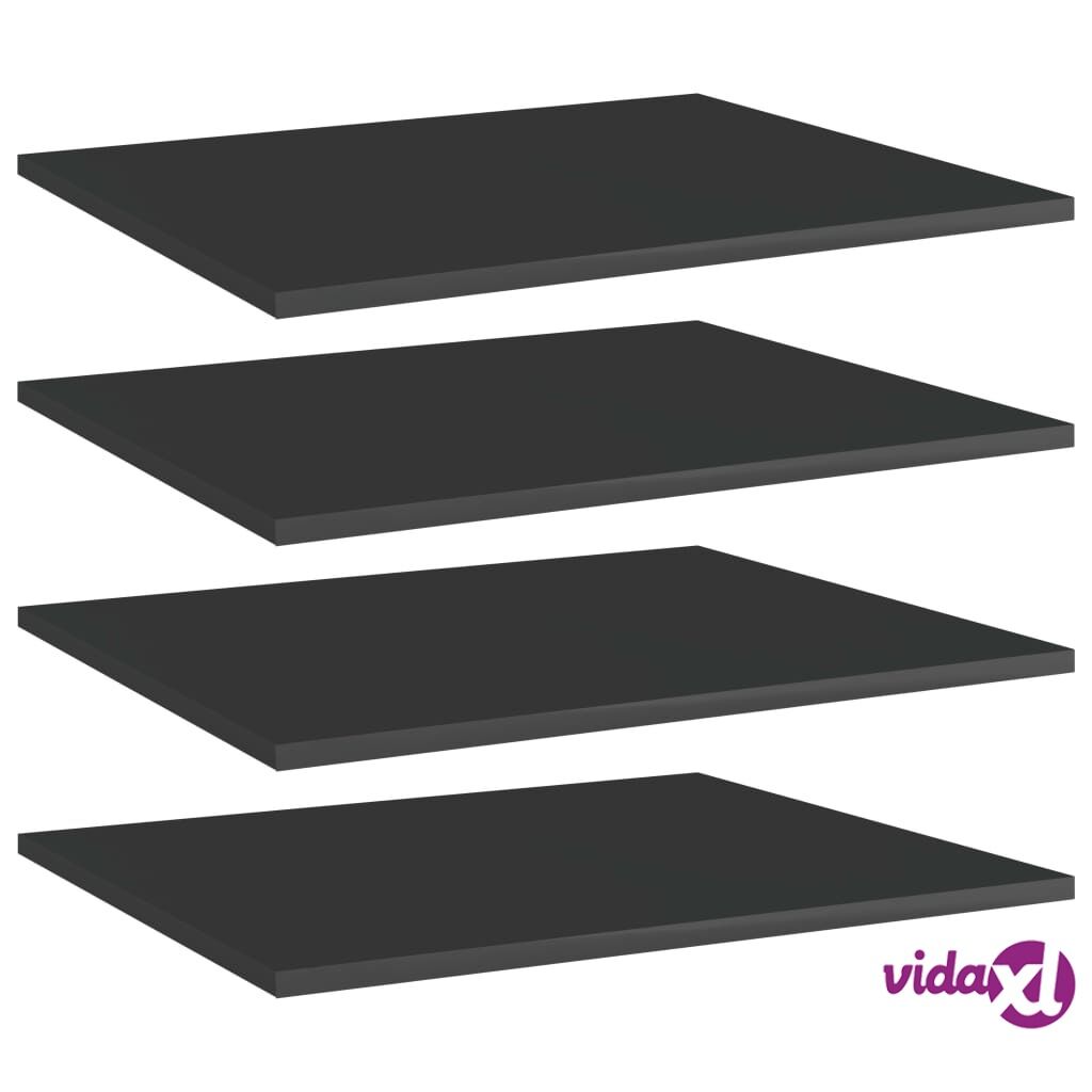 vidaXL Kirjahyllytasot 4 kpl korkeakiilto musta 60x50x1,5 cm lastulevy