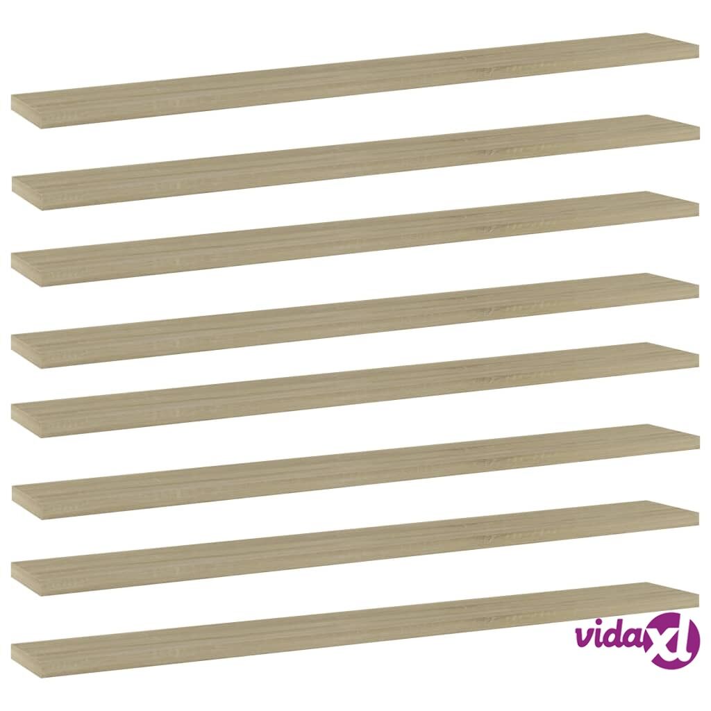 vidaXL Kirjahyllytasot 8 kpl Sonoma-tammi 80x10x1,5 cm lastulevy