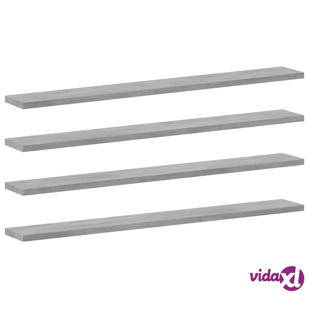 vidaXL Kirjahyllytasot 8 kpl betoninharmaa 80x10x1,5 cm lastulevy