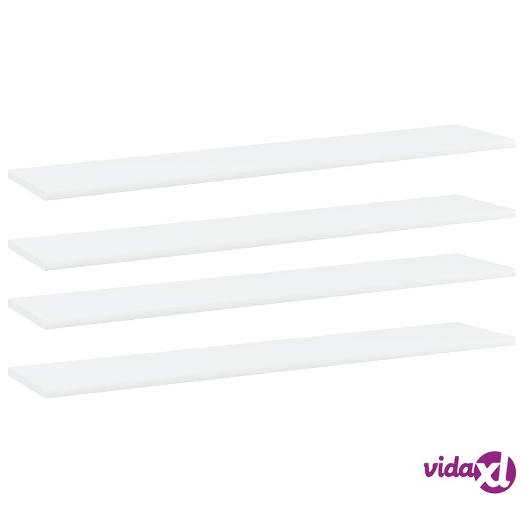 vidaXL Kirjahyllytasot 4 kpl valkoinen 100x20x1,5 cm lastulevy