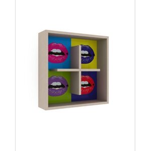 Toscohome Bibliothèque suspendue 60x60 cm avec design Kiss