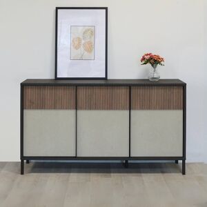 Toscohome Buffet en bois 150x86h cm avec 3 portes couleur lave et argile - Anka