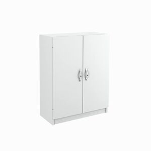 Toscohome Meuble polyvalent en bois 70x90 cm avec deux portes et étagères, couleur blanche