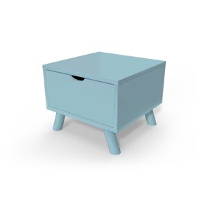 ABC MEUBLES Table de chevet Scandinave bois Viking + tiroir - - Bleu Pastel - / - Bleu Pastel