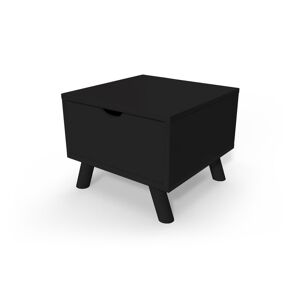 ABC MEUBLES Table de chevet Scandinave bois Viking + tiroir - - Noir - / - Noir