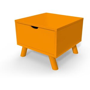 ABC MEUBLES Table de chevet Scandinave bois Viking + tiroir - - Orange - / - Orange