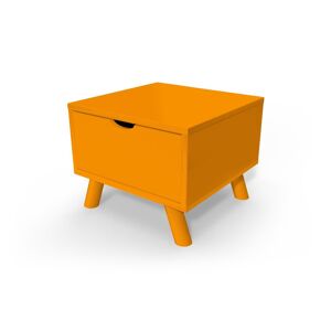 ABC MEUBLES Table de chevet Scandinave bois Viking + tiroir - - Orange